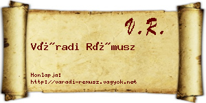 Váradi Rémusz névjegykártya
